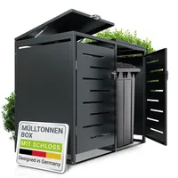 Juskys 2er Metall Mülltonnenbox Arel