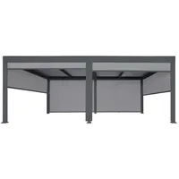 Mendler Alu Pergola HWC-L41 mit 6x Seitenwand, Lamellen-Pavillon, stabiles