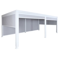 Mendler Alu Pergola HWC-L41 mit 6x Seitenwand, Lamellen-Pavillon, stabiles