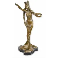 Casa Padrino Jugendstil Bronze Deko Skulptur Dame H. 59