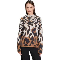 Betty Barclay Damen Strickpullover mit Jacquard 42, Beige/Grau -