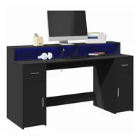 VidaXL LED-Schreibtisch Schwarz 160x55x91 cm Holzwerkstoff