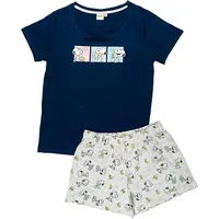 SNOOPY Peanuts Snoopy Schlafanzug Pyjama Set Kurzarm Oberteil mit