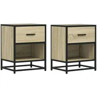 VidaXL Nachttische 2 Stk. Sonoma-Eiche 40x31x50 cm Holzwerkstoff