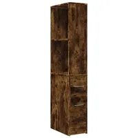 VidaXL Badschrank Schmal mit Rollen Räuchereiche Holzwerkstoff