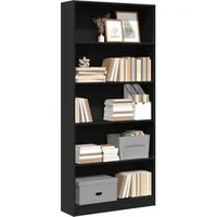 VidaXL Bücherregal Schwarz 80x24x176 cm Holzwerkstoff