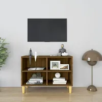 VidaXL TV-Schrank mit Massivholz-Beinen Braun Eichen-Optik