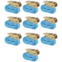VidaXL Ratschen-Spanngurte 10 Stk. 0,8 Tonnen 4m×25mm Blau Vidaxl