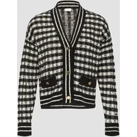 S.Oliver - Cardigan mit Karomuster, Damen, schwarz|weiß, 42