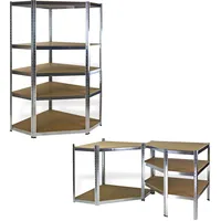 DEMA Eck Steckregal Eckregal Kellerregal Lagerregal verzinkt 5 Holzböden