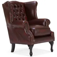 Woodkings Woodkings® Chesterfield Pittsfield Echtleder Bürosessel Lesesessel Polstermöbel Designsessel