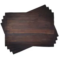 ABAKUHAUS Schokolade Platzmatten, Gealterte verwitterte dunkle Bauholz-Eichen-hölzerne Planken-Boden-Bild-Landleben-Zimmerei, Waschbare