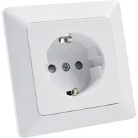 ChiliTec MILOS Schutzkontakt-Steckdose, weiß matt 250V/ 16A, inkl. Rahmen,