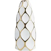 Beliani Blumenvase AVILA Steinzeug 36 cm Weiß