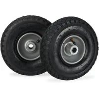 Relaxdays Sackkarrenrad 3.00-4, 2er Set, luftbereift, bis 100 kg,
