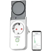 Luminea Home Control Outdoor-WLAN-Steckdose, Energiekostenmesser, App, Matter-zertifiziert