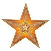 Hi Haushalt International Holz Leuchtstern Fensterstern mit LED