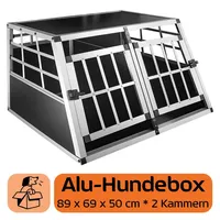 Petigi Hundebox Hundetransportbox Auto Alu Hunde Transportbox Aluminium Kofferraum