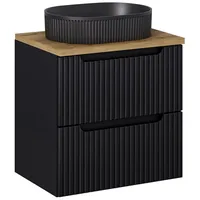 Lomadox NEWPORT 3-tlg. Schwarz mit Eiche