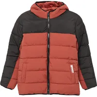 S.Oliver - Steppjacke in Colour-Blocking-Optik und Fleecefutter, Jungen, rot,