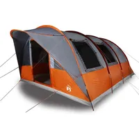 VidaXL Tunnelzelt 5 Personen Grau und Orange Wasserdicht