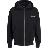 JACK & JONES Hoodie JORROXBURY ZIP aus Baumwollmix schwarz