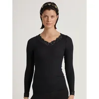 CALIDA Langarmshirt »Silky Wool Joy«, Spitze, atmungsaktiv, V-Ausschnitt, Merino-Woll-Anteil,