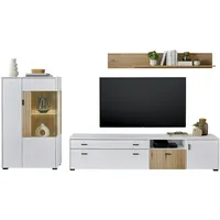 Furn.design Wohnwand "Merced" Set in weiß und Eiche 280