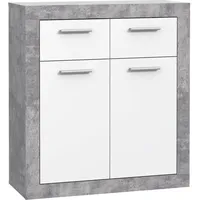 99rooms Chibbio Kommode Beton Optik Weiß