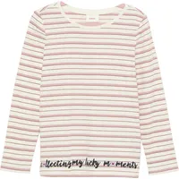 S.Oliver - Baumwollshirt mit Stickerei und Glitzergarn, Kinder, creme,
