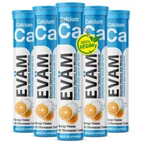 Eväm Calcium Brausetabletten Geschmack Orange 5x 20 Stück Calcium