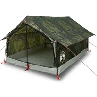 VidaXL Campingzelt 2 Personen Tarnmuster Wasserdicht, - Grün