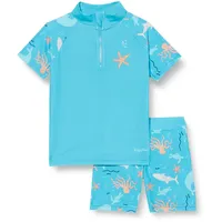 Playshoes Unisex Kinder UV-Schutz Bade-Set zweiteilig Schwimmshirt Badeshorts Badebekleidung,