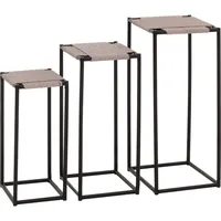 MCW 3er-Set Blumentisch MCW-N70, Beistelltisch Tisch Blumenständer Ablage, stapelbar,