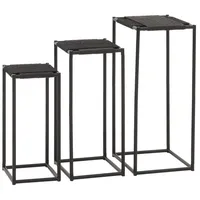 MCW 3er-Set Blumentisch MCW-N70, Beistelltisch Tisch Blumenständer Ablage, stapelbar,