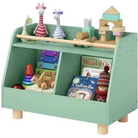 Bellabino Belly Kinderregal, Spielzeugregal Mintgrün/Natur, Montessori Regal mit 2