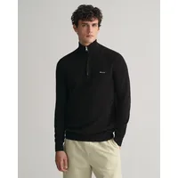 GANT für Herren. 8040523 Baumwollpikee-Pullover mit halbem Reißverschluss schwarz