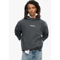 Superdry Micro Logo Graphic Loose Kapuzenpullover Ebony 2XL