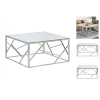 VidaXL Couchtisch Silbern Edelstahl und Hartglas