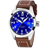 KHS AIRSABLU.LB5 Herrenuhr Airleader Automatik Braun/Blau