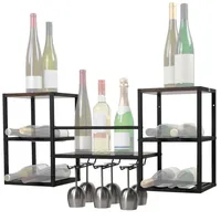 Zelsius Weinregal Wandmontiert, Weinglashalter, Flaschenregal, Wandbar, Weinständer, Wandregal |