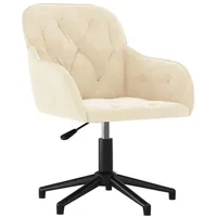 VidaXL Esszimmerstühle 2 Stk. Drehbar Creme Samt