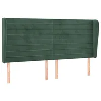 VidaXL Kopfteil mit Ohren Dunkelgrün 183x23x118/128 cm Samt