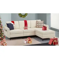 VASAGLE Modulares Sofa, L-förmiger Couch, 4-Sitzer, Schlafsofa mit Fußmodulen,