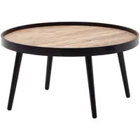 Wohnling Couchtisch Rund Schwarz Eiche 76 x 76 x