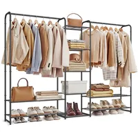 Songmics Garderobenständer mit Ablagen 29 x 183 x 158,4