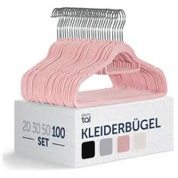 Blumtal Kleiderbügel 100 Stück - Samtbezogene, 360° drehbar und