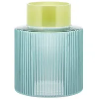 REMEMBER Glasvase Groove S "Blue" - 2-farbige Vase mit
