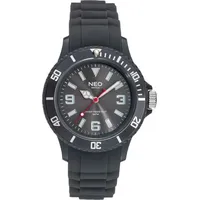 NEO watch Armbanduhr Kunststoff Anthrazit | N1-003 Uni-Armbanduhr, Silikonarmband