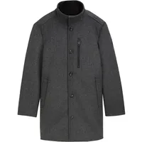 Tom Tailor Herren 2-in-1 Mantel mit Wolle, schwarz, Uni,